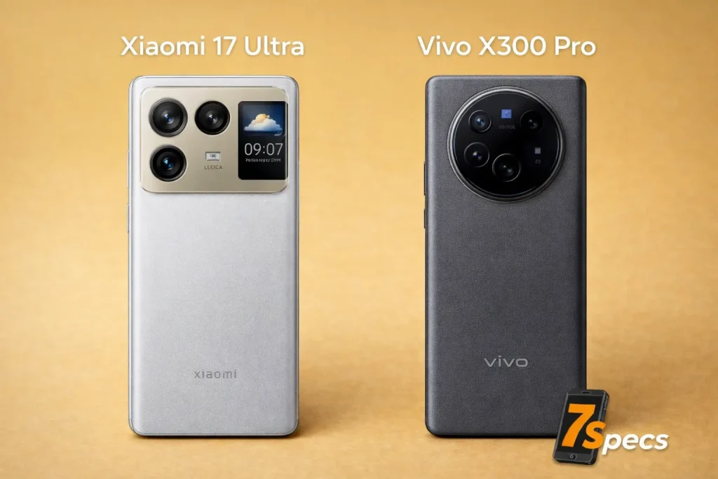 Xiaomi 17 Ultra and Vivo X300 Pro shown side by side on a plain background with clear model labels