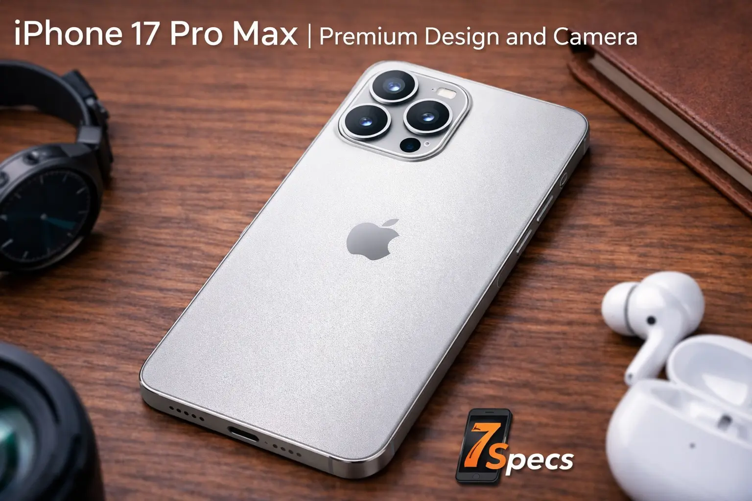 iPhone 17 Pro Max showing premium back design, triple camera system, and matte finish